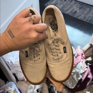Vans Women’s Cream Canvas Shoes